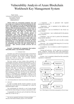 Vulnerablity analysis of Azure Blockchain Workbench key management
  system