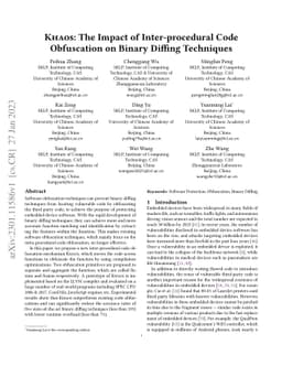 Khaos: The Impact of Inter-procedural Code Obfuscation on Binary Diffing
  Techniques