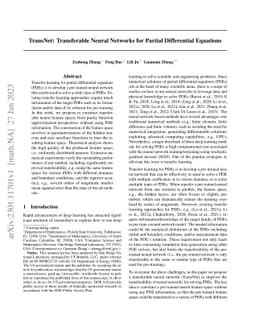 TransNet: Transferable Neural Networks for Partial Differential
  Equations