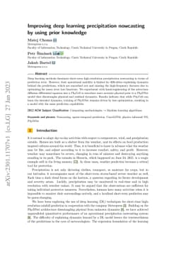 Improving deep learning precipitation nowcasting by using prior
  knowledge
