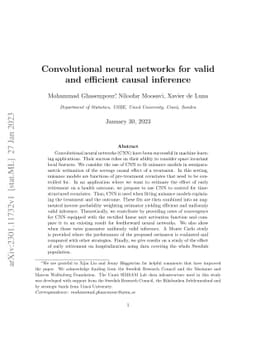 Convolutional neural networks for valid and efficient causal inference
