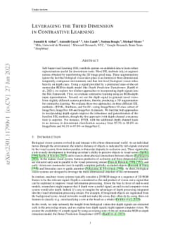Leveraging the Third Dimension in Contrastive Learning