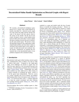 Decentralized Online Bandit Optimization on Directed Graphs with Regret
  Bounds