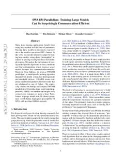 SWARM Parallelism: Training Large Models Can Be Surprisingly
  Communication-Efficient