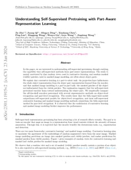 Understanding Self-Supervised Pretraining with Part-Aware Representation
  Learning