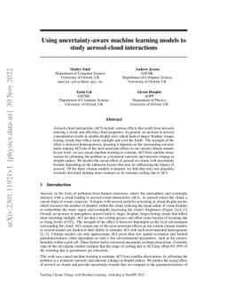 Using uncertainty-aware machine learning models to study aerosol-cloud
  interactions