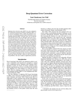 Deep Quantum Error Correction