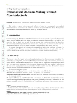 Personalised Decision-Making without Counterfactuals