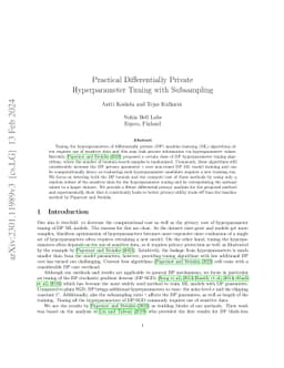 Practical Differentially Private Hyperparameter Tuning with Subsampling