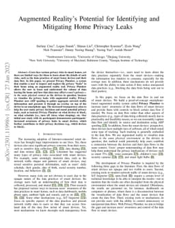Augmented Reality's Potential for Identifying and Mitigating Home
  Privacy Leaks