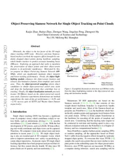 Object Preserving Siamese Network for Single Object Tracking on Point
  Clouds