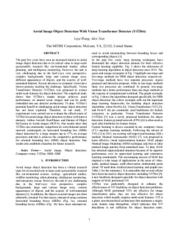 Aerial Image Object Detection With Vision Transformer Detector (ViTDet)