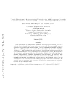 Truth Machines: Synthesizing Veracity in AI Language Models