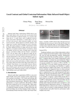 Local Contrast and Global Contextual Information Make Infrared Small
  Object Salient Again