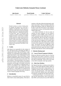 Underwater Robotics Semantic Parser Assistant