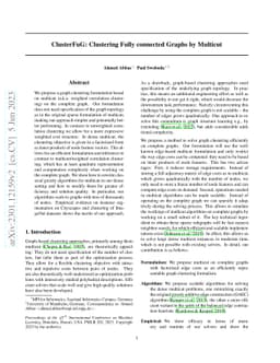 ClusterFuG: Clustering Fully connected Graphs by Multicut