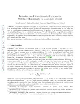 Laplacian-based Semi-Supervised Learning in Multilayer Hypergraphs by
  Coordinate Descent