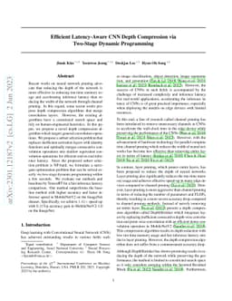 Efficient Latency-Aware CNN Depth Compression via Two-Stage Dynamic
  Programming