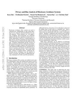 Privacy and Bias Analysis of Disclosure Avoidance Systems