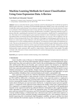 Machine Learning Methods for Cancer Classification Using Gene Expression
  Data: A Review