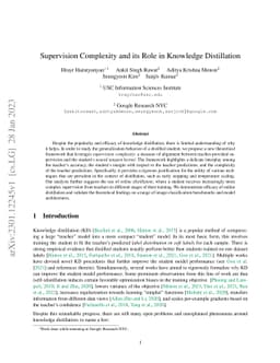 Supervision Complexity and its Role in Knowledge Distillation