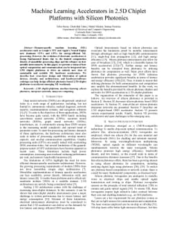 Machine Learning Accelerators in 2.5D Chiplet Platforms with Silicon
  Photonics