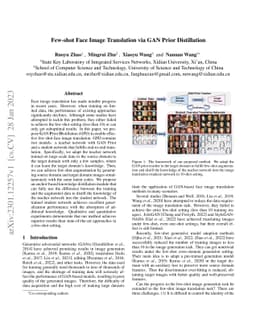 Few-shot Face Image Translation via GAN Prior Distillation