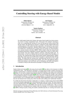Controlling Steering with Energy-Based Models