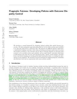 Pragmatic Fairness: Developing Policies with Outcome Disparity Control