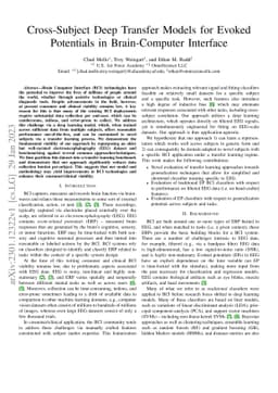 Cross-Subject Deep Transfer Models for Evoked Potentials in
  Brain-Computer Interface