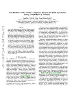 Team Resilience under Shock: An Empirical Analysis of GitHub
  Repositories during Early COVID-19 Pandemic