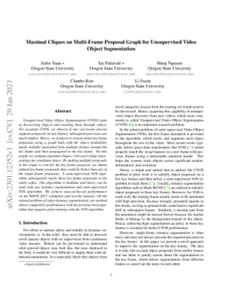 Maximal Cliques on Multi-Frame Proposal Graph for Unsupervised Video
  Object Segmentation