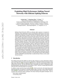 Exploiting High Performance Spiking Neural Networks with Efficient
  Spiking Patterns