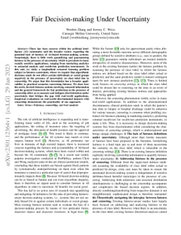 Fair Decision-making Under Uncertainty