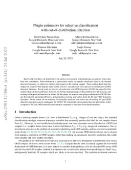 Plugin estimators for selective classification with out-of-distribution
  detection
