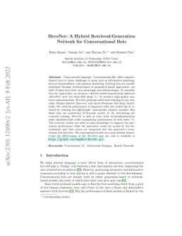 HeroNet: A Hybrid Retrieval-Generation Network for Conversational Bots