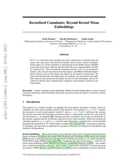 Kernelized Cumulants: Beyond Kernel Mean Embeddings