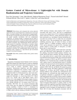 Gesture Control of Micro-drone: A Lightweight-Net with Domain
  Randomization and Trajectory Generators