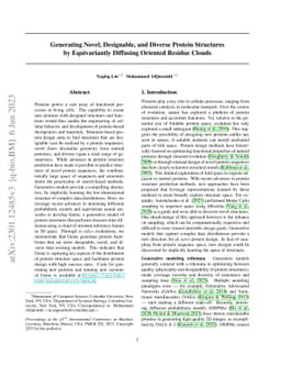 Generating Novel, Designable, and Diverse Protein Structures by
  Equivariantly Diffusing Oriented Residue Clouds