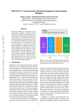 EMP-EVAL: A Framework for Measuring Empathy in Open Domain Dialogues