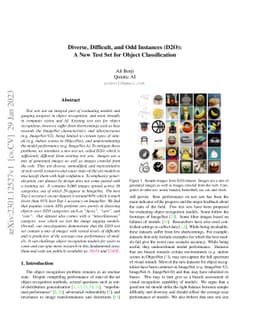 Diverse, Difficult, and Odd Instances (D2O): A New Test Set for Object
  Classification