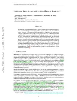 Implicit Regularization for Group Sparsity