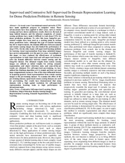Supervised and Contrastive Self-Supervised In-Domain Representation
  Learning for Dense Prediction Problems in Remote Sensing