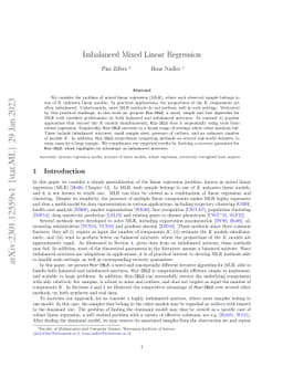 Imbalanced Mixed Linear Regression