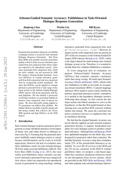 Schema-Guided Semantic Accuracy: Faithfulness in Task-Oriented Dialogue
  Response Generation