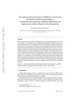 Ensemble Learning for Fusion of Multiview Vision with Occlusion and
  Missing Information: Framework and Evaluations with Real-World Data and
  Applications in Driver Hand Activity Recognition