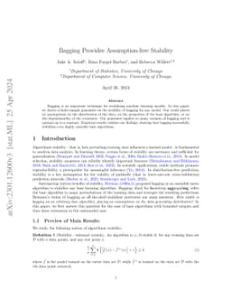 Bagging Provides Assumption-free Stability