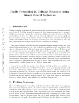 Traffic Prediction in Cellular Networks using Graph Neural Networks