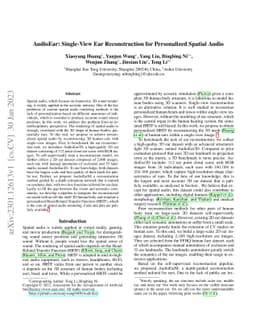 AudioEar: Single-View Ear Reconstruction for Personalized Spatial Audio