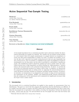Active Sequential Two-Sample Testing